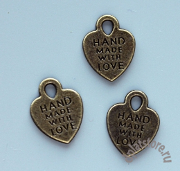 Подвеска сердечко Hand made 1 шт