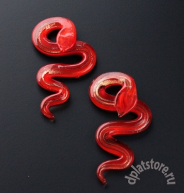 Змея стеклянная черная или красная