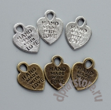 Подвеска сердечко Hand made 1 шт